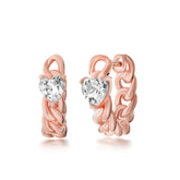 Baby Silver Small Hoop, Rose Gold Plating, Zircon Gemstone + Love Gift